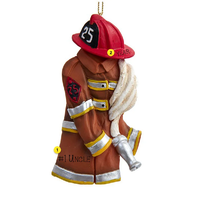 Personalized Fire Fighter Coat Ornament