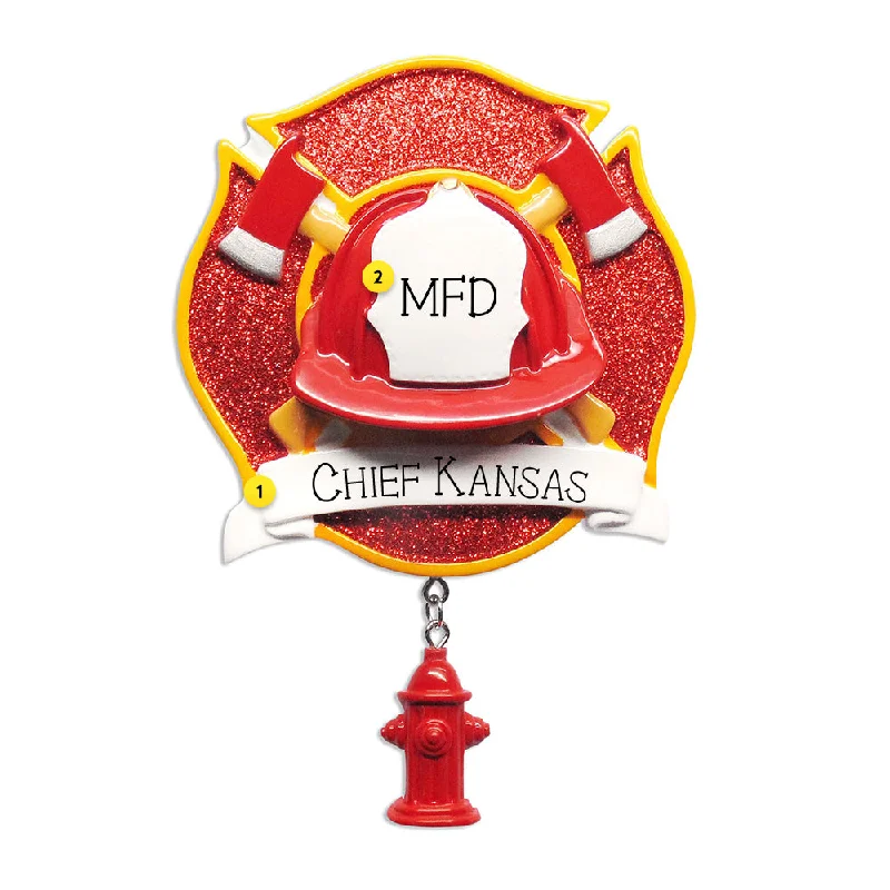 Personalized Firefighters Helmet and Axe Ornament