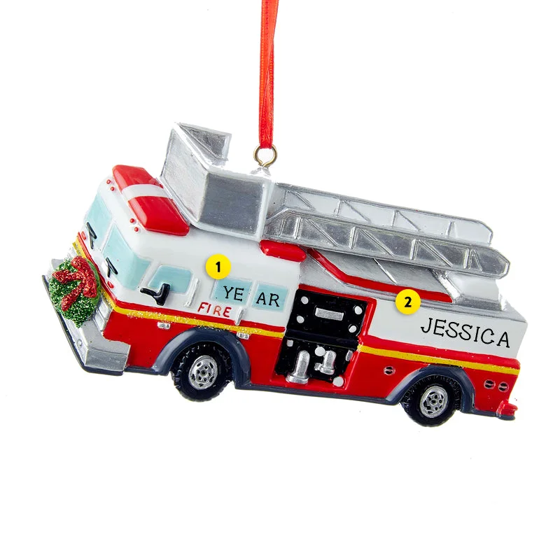 Personalized Firetruck Ornament