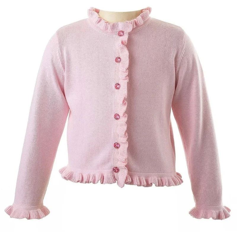 Girls Frill Cardigan, Pink