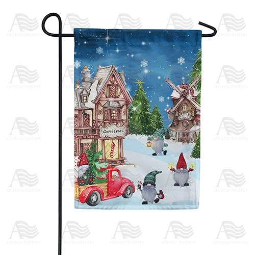 Gnome Winter Wonderland Double Sided Garden Flag