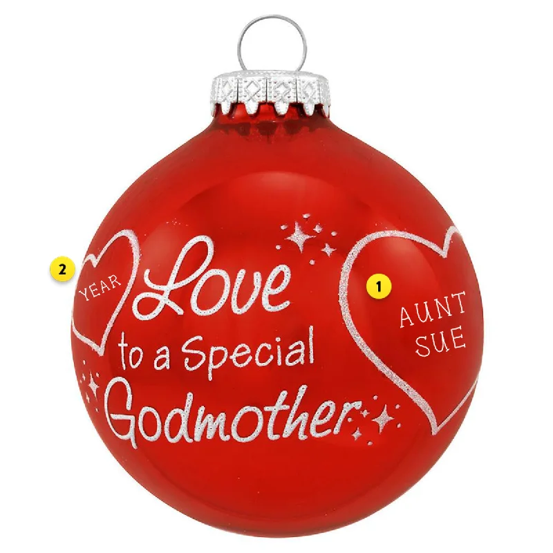 Personalized Godmother Glass Ornament