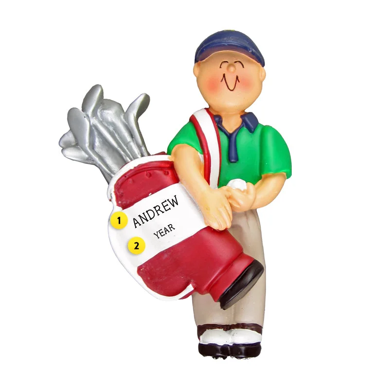 Personalized Golfer Ornament - Male