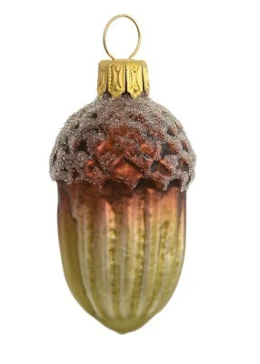 Green and Brown Acorn Ornament by Glas Bartholmes