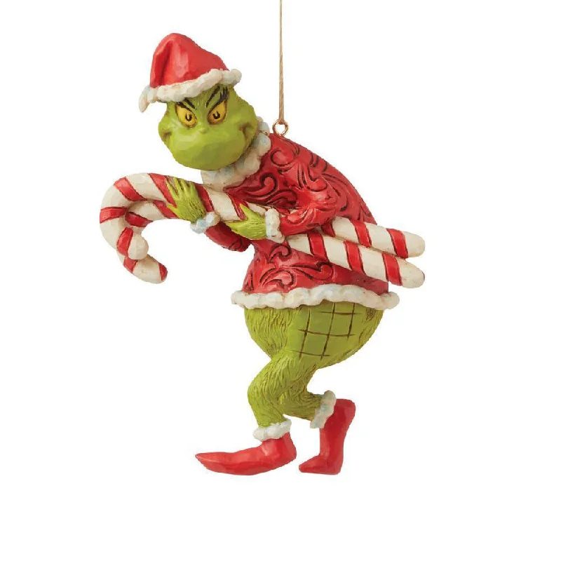 Grinch Stealing Candy Canes Ornament - Jim Shore