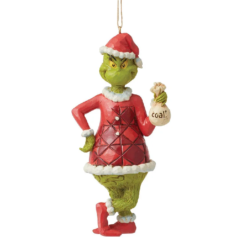 Grinch with Bag of Coal Ornament - Jim Shore