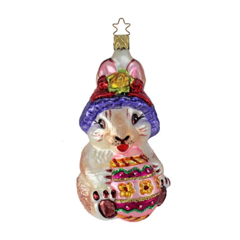 Happy Easter Bunny Ornament by Inge Glas of Germany