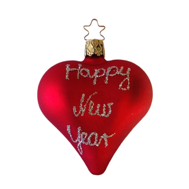 Holiday Greetings Heart Ornament by Inge Glas of Germany