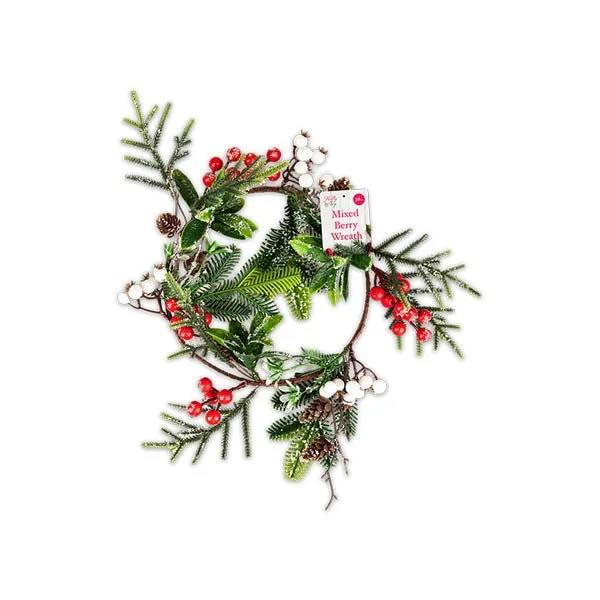 Holly & Ivy Mixed Berry Wreath 36cm