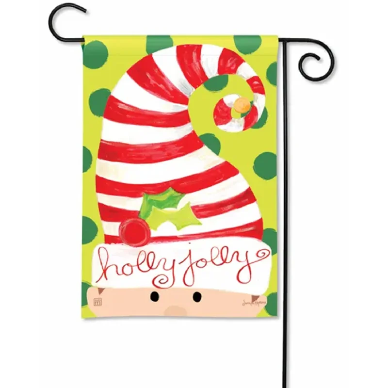 Holly Jolly Elf Garden Flag