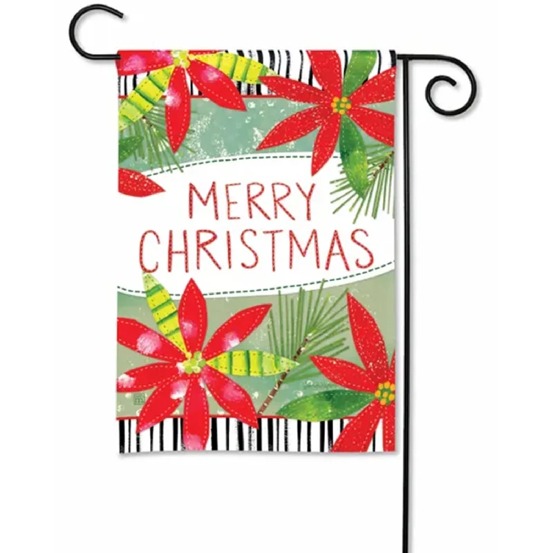 Holly Jolly Poinsettias Garden Flag