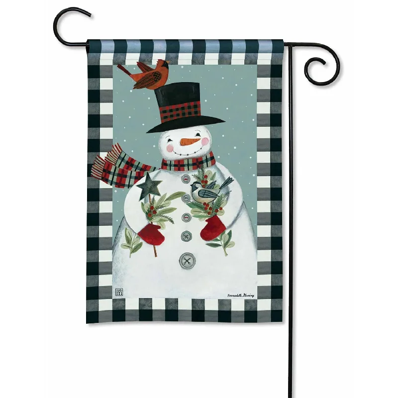 Holly Snowman Garden Flag