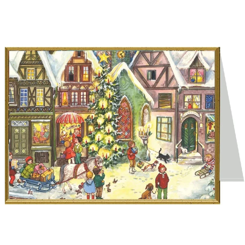 Horse Drawn Presents Card by Richard Sellmer Verlag