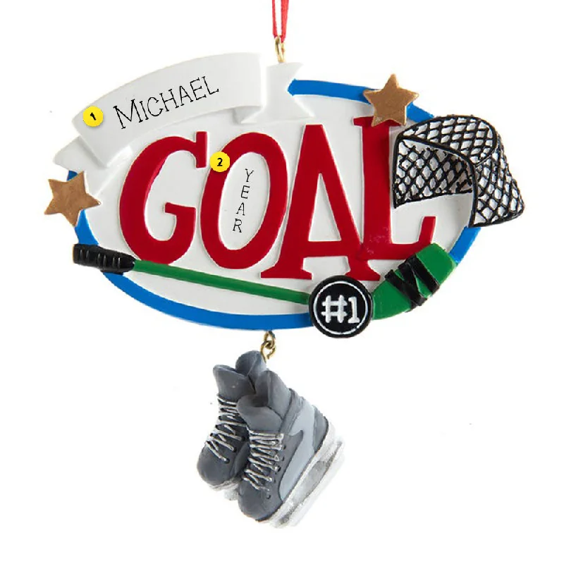 Personalized Ice Hockey Goal Ornament