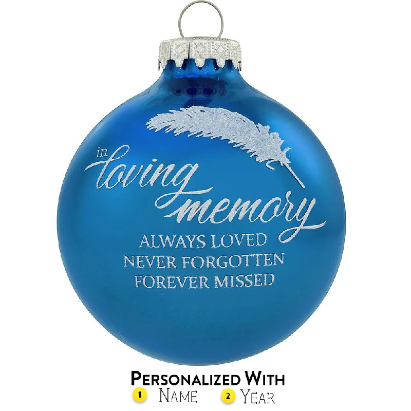 Personalized In Loving Memory Memorial Glass Bulb Ornament