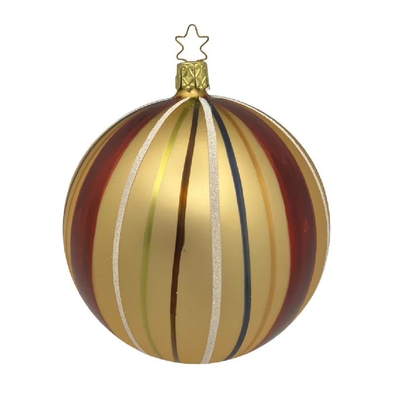 Innocent Stripes Ball, cream, 10cm by Inge Glas of Germany