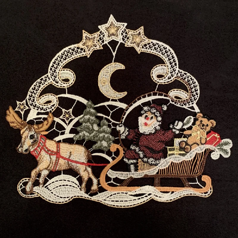 Lace Santa on Sled