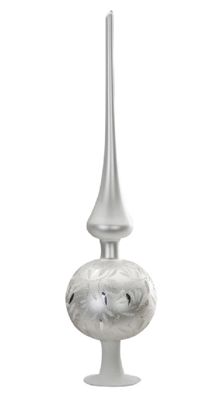 Delights Finial Tree Topper, white matte, 14.2" by Inge Glas of Germany