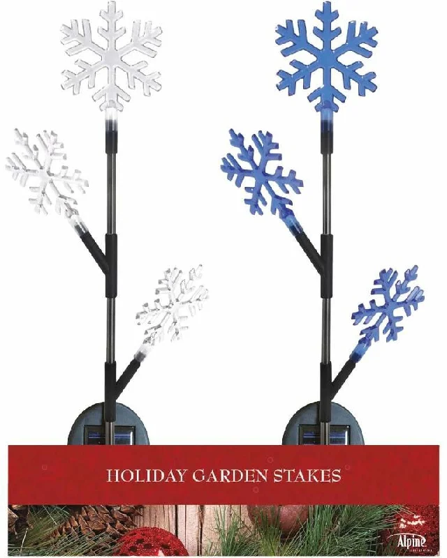 LED Solar 3-Tier Snowflake Holiday Garden Stake