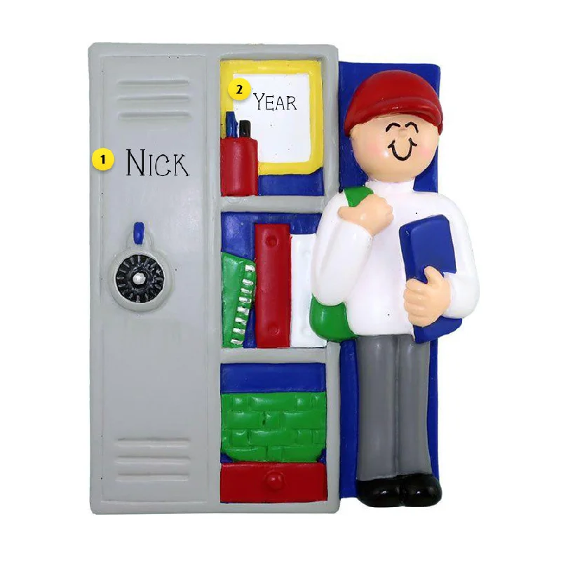 Personalized Student Locker Ornament - Male