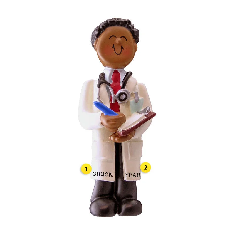 Personalized Doctor Ornament - African-American Male