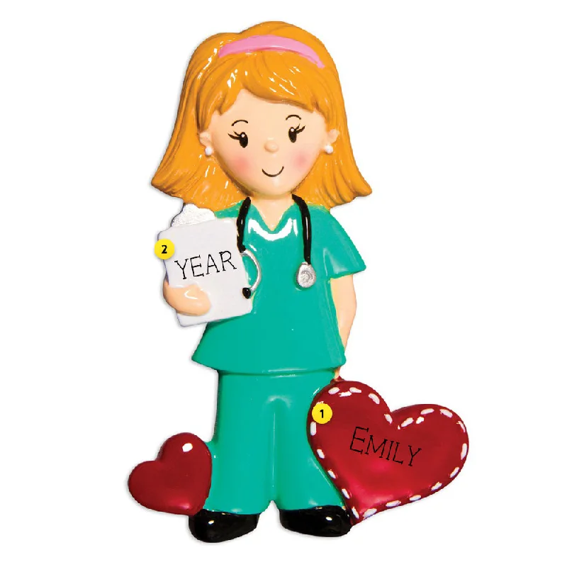 Personalized Medical Professional / Nurse Ornament - Female