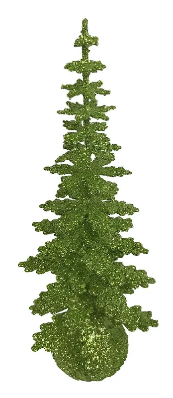 Medium Tree, Light Green Glittered Tree Figurine by Ino Schaller