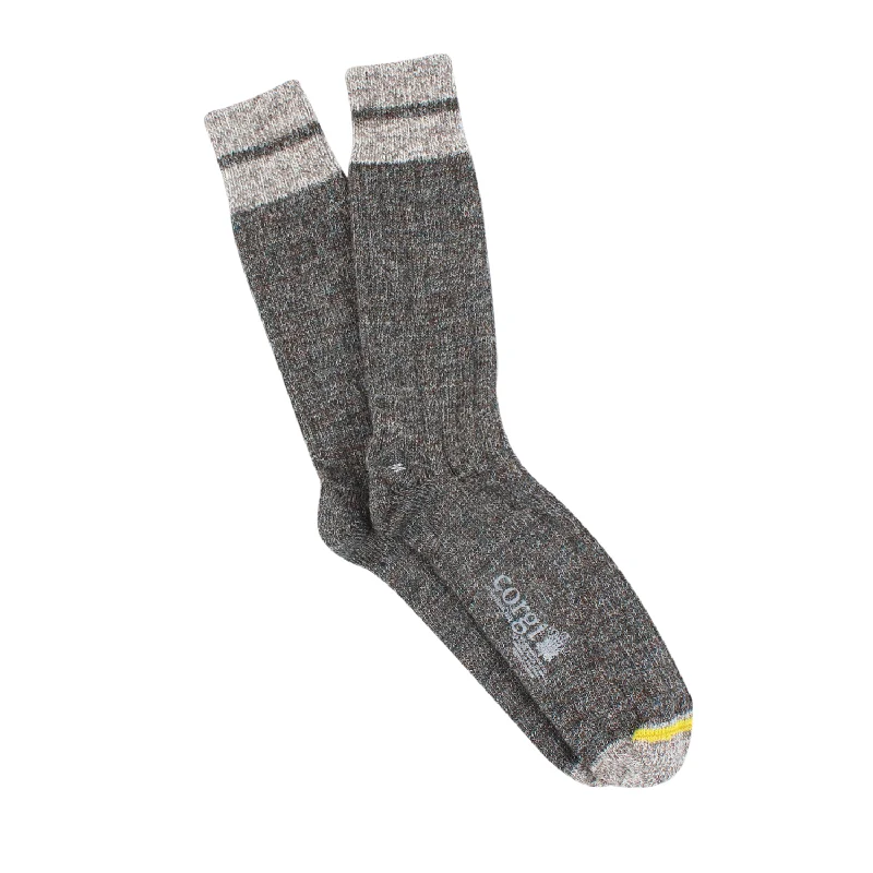 Men's Striped Cuff British Wool Socks