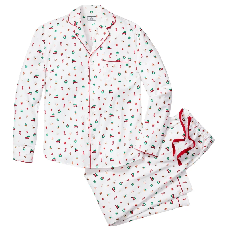 Men's Twill Pajama Set in Winter Nostalgia