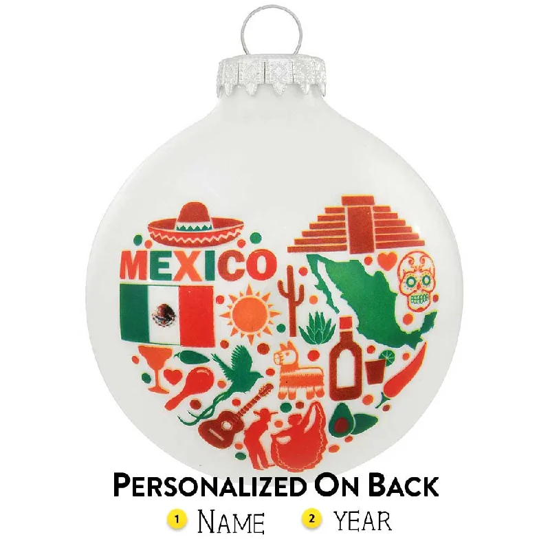 Personalized Mexican Icons Glass Bulb Ornament