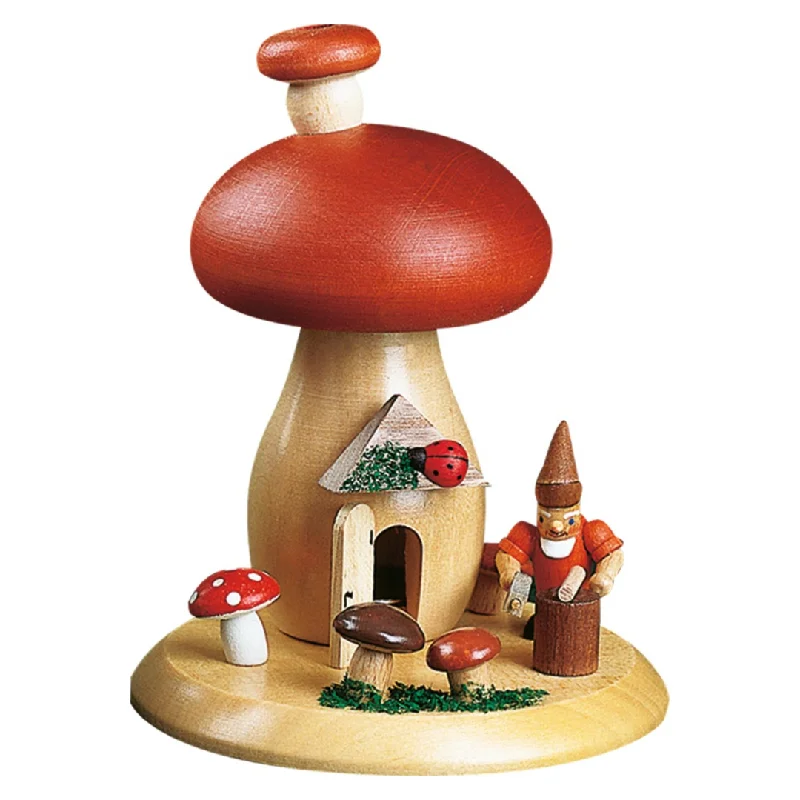 Mushroom Haus with Elf, Incense Smoker by Richard Glasser GmbH