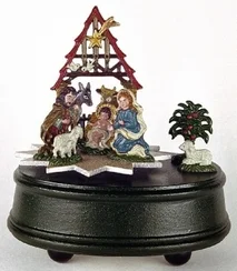 Nativity with TreePewter Music Box by Kuehn Pewter