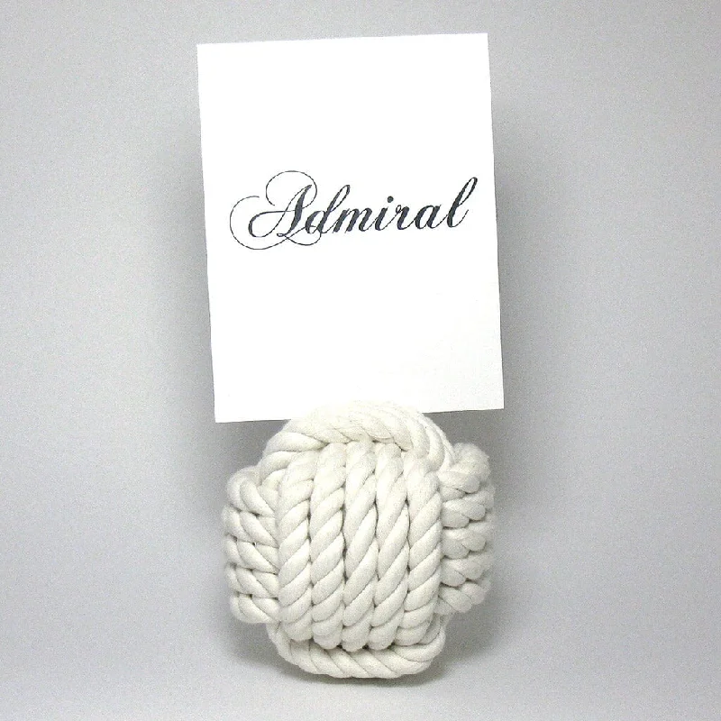 Nautical Knot Card Holder, White, 4.5", 5-Pass