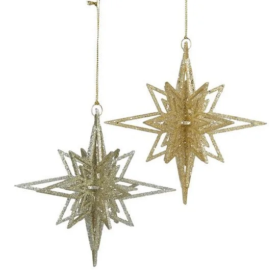 5.5" Nordic Glittered Starburst Ornament