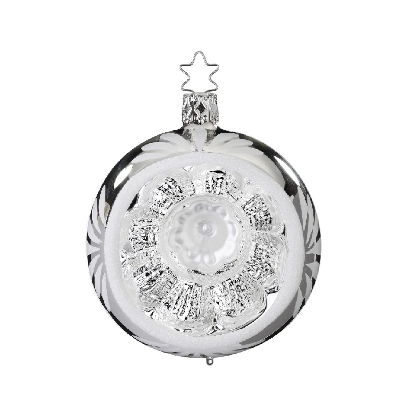 Ornament Reflection, silver, 8cm by Inge Glas of Germany