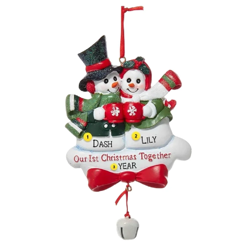 Personalized Our 1st Christmas Together Snowman Ornament