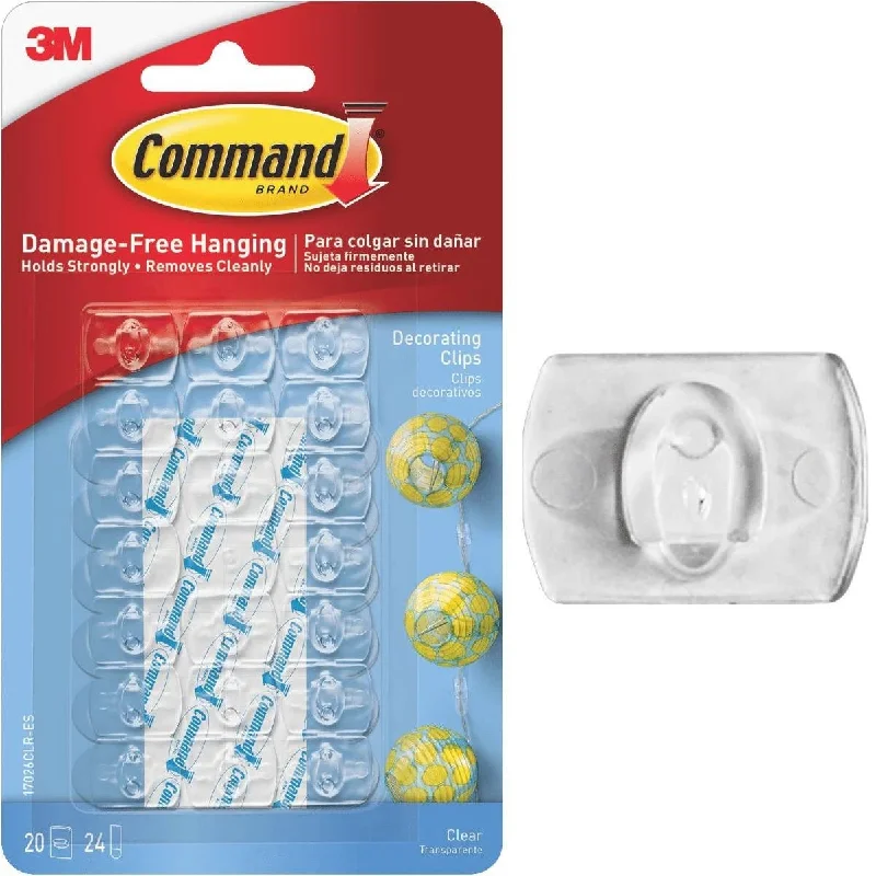 Pack of 20 Command Clear Damage Free Decorating Clips