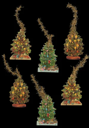 Package of 6 Victorian Style Scrap Tree Ornaments by Ernst Freihoff Papierwaren