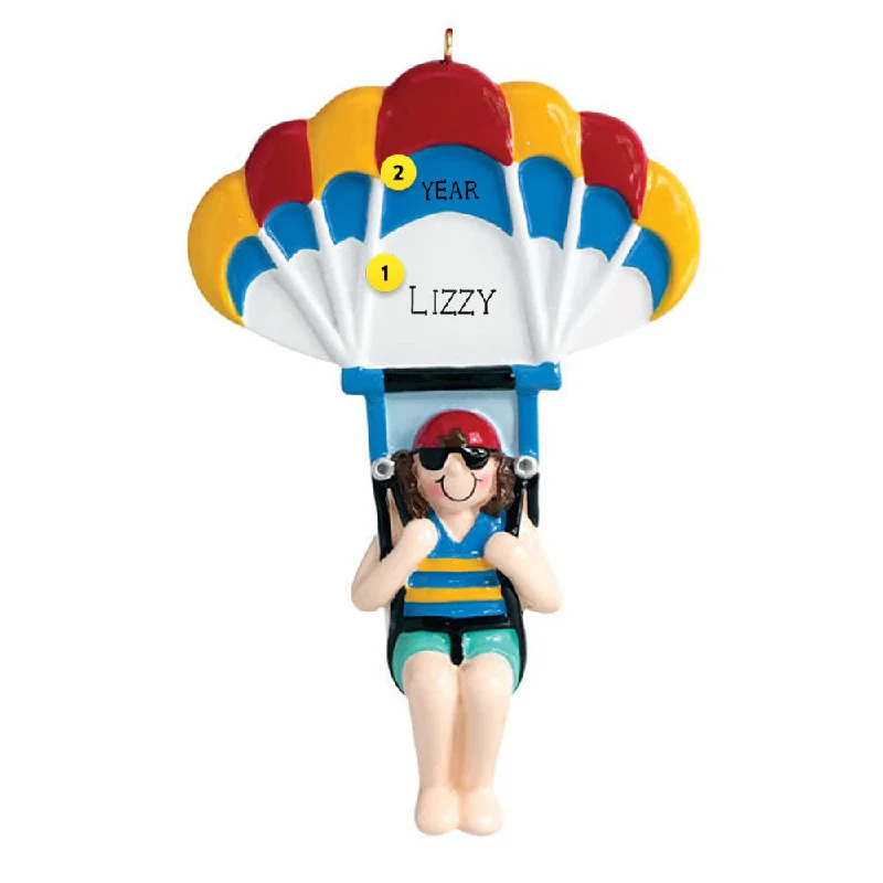 Personalized Parasailing Girl Ornament