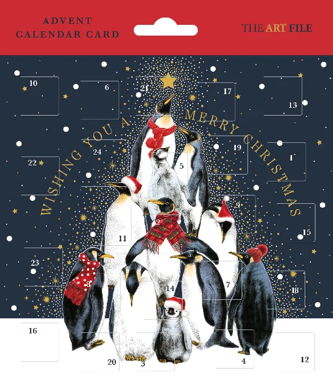 Penguins pyramid calendar card