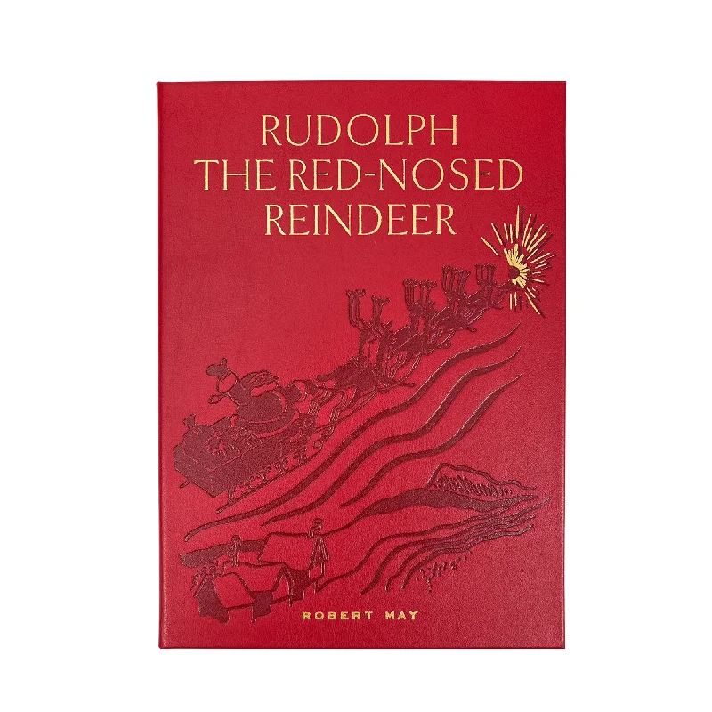 Rudolph the Red-Nosed Reindeer Red Bonded Leather Book- Can Be Personalized