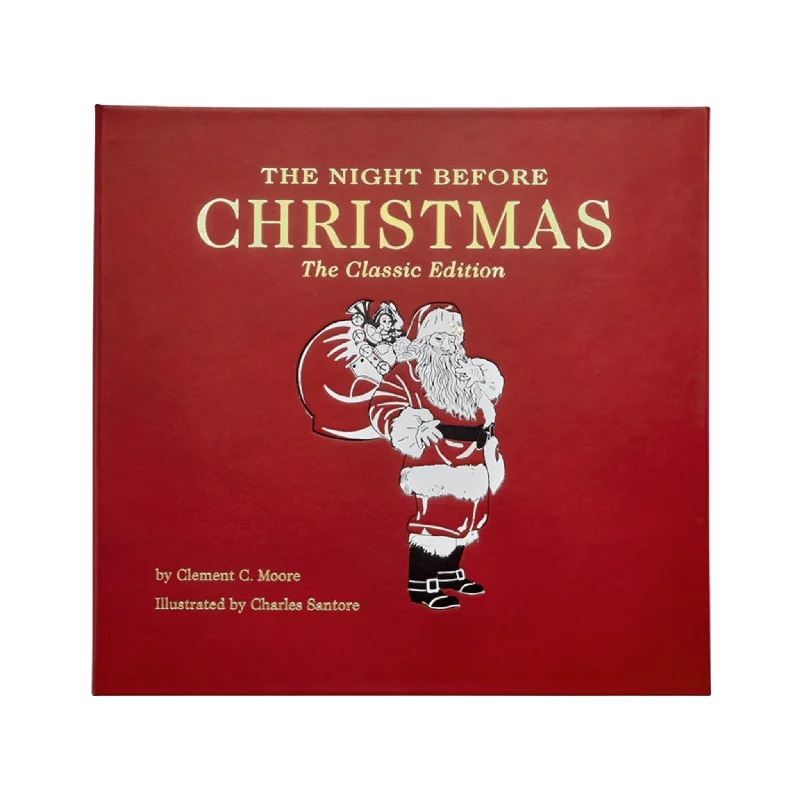 The Night Before Christmas Red Bonded Leather Book- Can Be Personalized