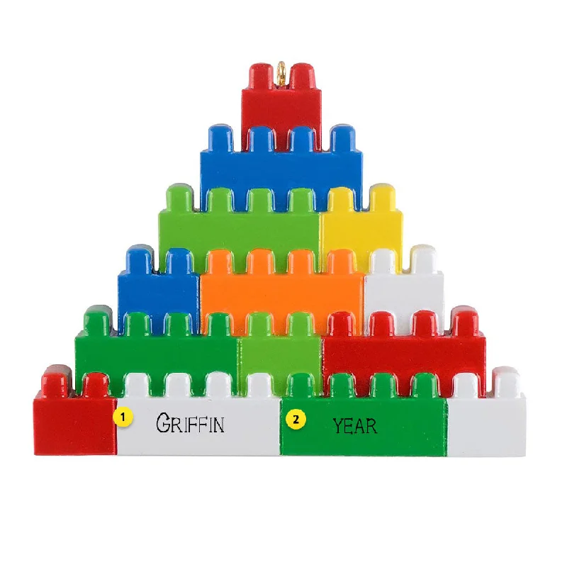 Personalized Building Blocks Ornament