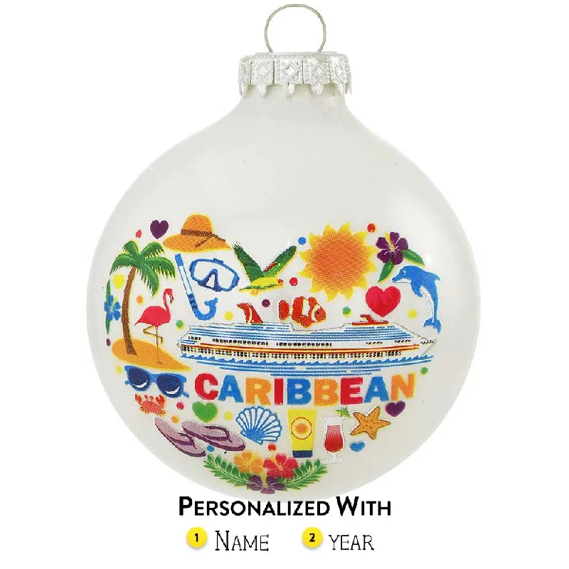 Personalized Caribbean Glass Bulb Ornament