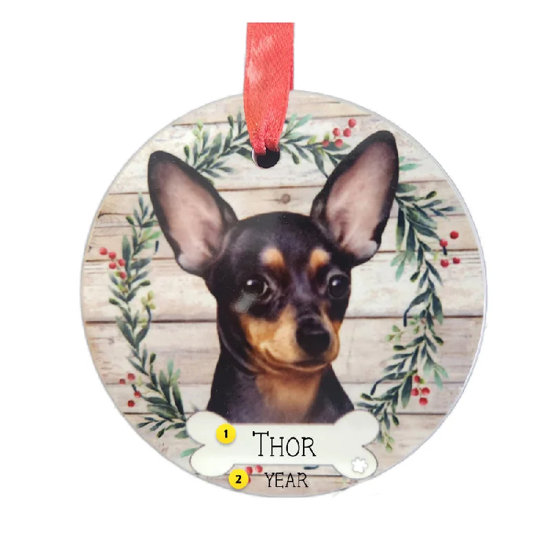 Personalized Chihuahua Ornament - Black & Tan