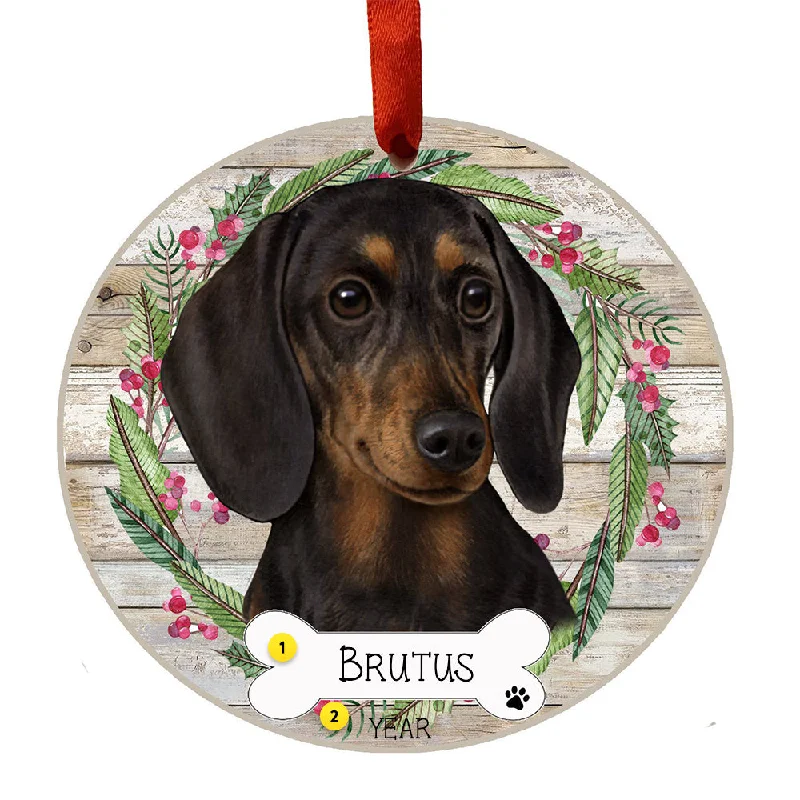 Personalized Dachshund Ornament - Black