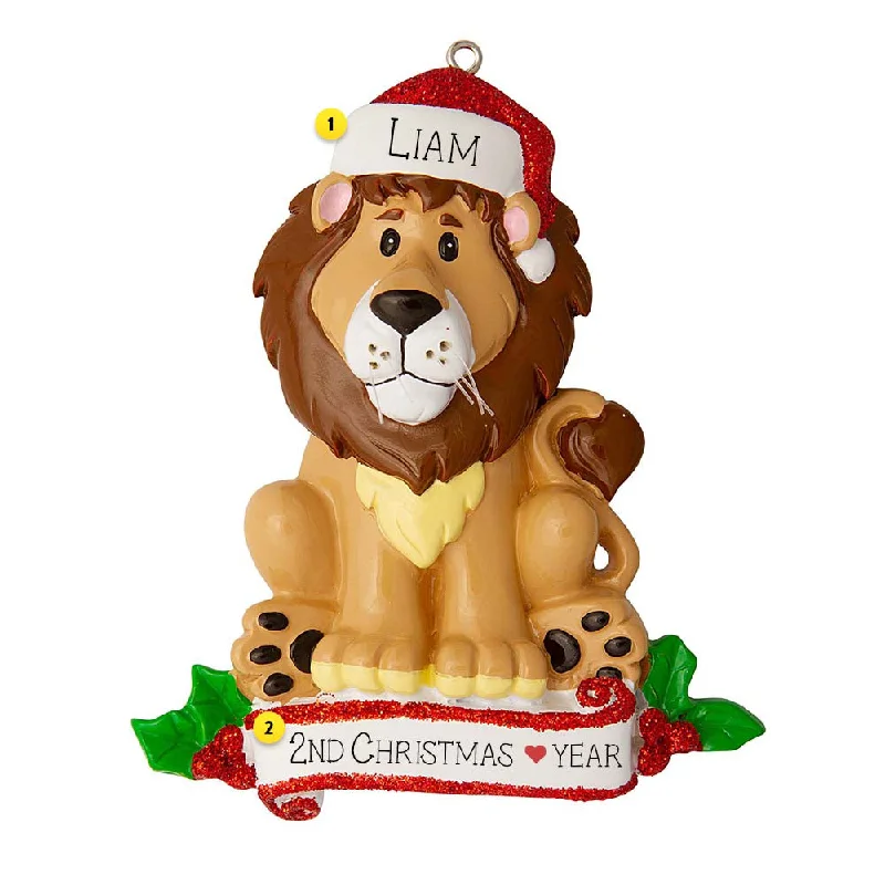 Personalized Holiday Lion Ornament