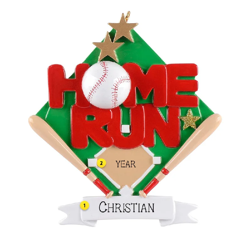 Personalized Home Run Baseball Ornament