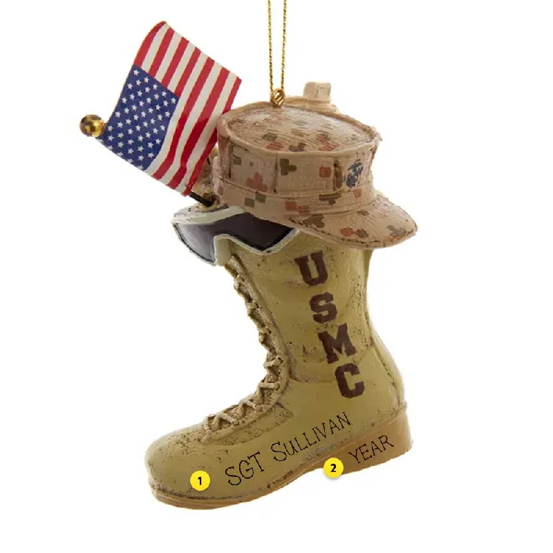 Personalized Marine Corps® Boot with Flag Ornament