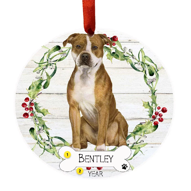 Personalized Pit Bull Ornament - Full Body